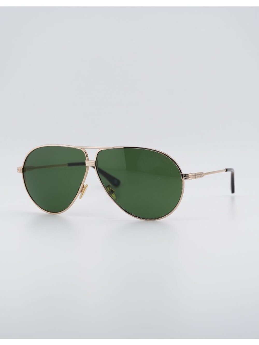 Tom Ford Jet FT0734-H 28N Sunglasses Gold Aviator Frame, Green Lenses